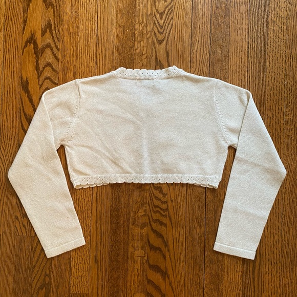 NWOT Mayoral Girl Beige/Gold Crop Cardigan w/Lurex size: 7 - Picture 4 of 4